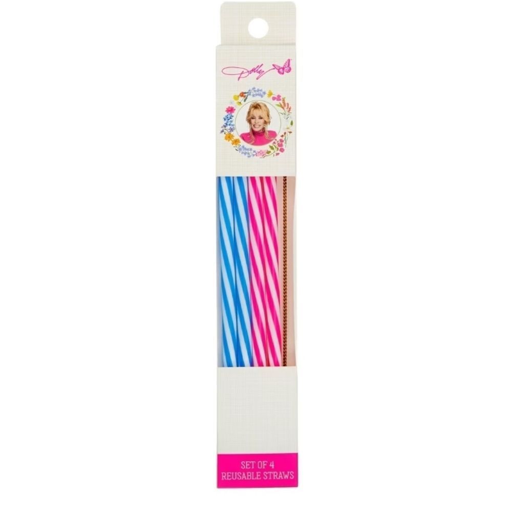 Dolly Parton Spring Reusable Straws- 4-CT - Picture 2 of 8